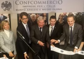 Confcommercio, Carlo Sangalli inaugura la rinnovata sede di Busto Arsizio