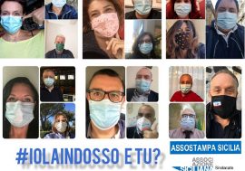 “IoLaIndosso e tu?”, Assostampa Sicilia si mobilita per promuovere l’uso della mascherina