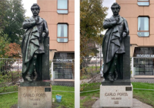 Milano, restaurati i monumenti dedicati a Carlo Cattaneo e Carlo Porta