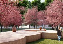 Milano, splende di ciliegi in fiore il nuovo Giardino Teresa Pomodoro di piazza Piola