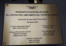 Milano, posa della prima pietra nel nuovo edificio che amplia la sede storica del Teatro alla Scala