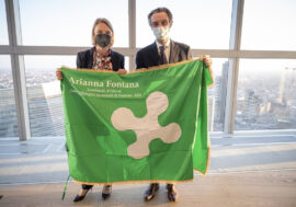 La campionessa olimpica Arianna Fontana premiata in Regione Lombardia lancia appello per la pace