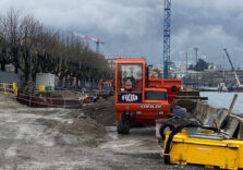 Paratie di Como, sopralluogo della Regione all’interno della vasca sotto il lago