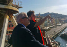 Imperia, sopralluogo del sindaco Claudio Scajola per la messa in sicurezza delle gru del porto di Oneglia