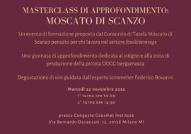 Il Consorzio Moscato di Scanzo si presenta agli esperti al Congusto, Gourmet Institute di Milano
