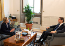 Il governatore lombardo Fontana incontra a Palazzo Chigi la premier Meloni