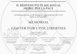 Milano, a Palazzo Marino incontro con i Premi Nobel per la Pace 2022 