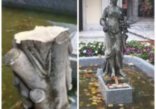 Turisti tedeschi distruggono statua dell’Ottocento a Viggiù