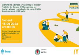Milano, tutti insieme per l’ambiente: McDonald’s aderisce all’iniziativa del Comune per ripulire il giardino di via Valsesia