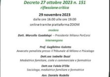 Seminario di Milano PerCorsi sul tema: “Decreto 27 ottobre 2023 n. 151, riflessione critica”