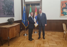 Belgrado, il governatore lombardo Fontana incontra il presidente della Repubblica di Serbia Vucic