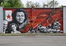 “Milano è Memoria”, il volto dei partigiani Onorina Brambilla, Carla Capponi e Giovanni Pesce su un murales alla Cittadella degli Archivi
