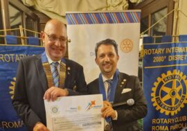 Serata di amicizia e impegno con la visita del  governatore Fabio Arcese al Rotary Club Roma Quirinale