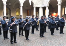 Tradizionale concerto di Capodanno con le bande musicali milanesi nel cortile di Palazzo Marino