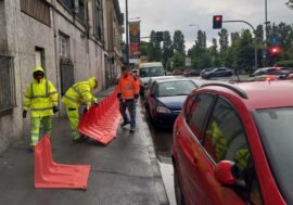 Maltempo a Milano, posizionate le barriere mobili a Ponte Lambro