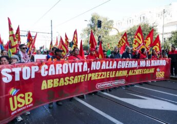 Sciopero generale, a Milano i due cortei confluiscono a piazzale Loreto. Manifestazione diretta verso la tangenziale