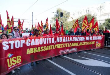 Sciopero generale, a Milano i due cortei confluiscono a piazzale Loreto. Manifestazione diretta verso la tangenziale